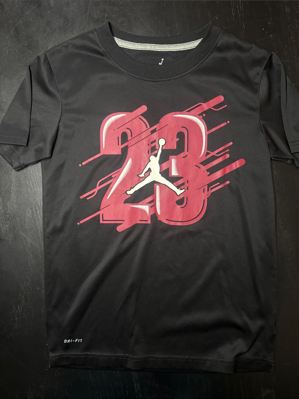 Jordan Black Tee with White Jumpman Logo and Gray Trim - Picture 4 of 4